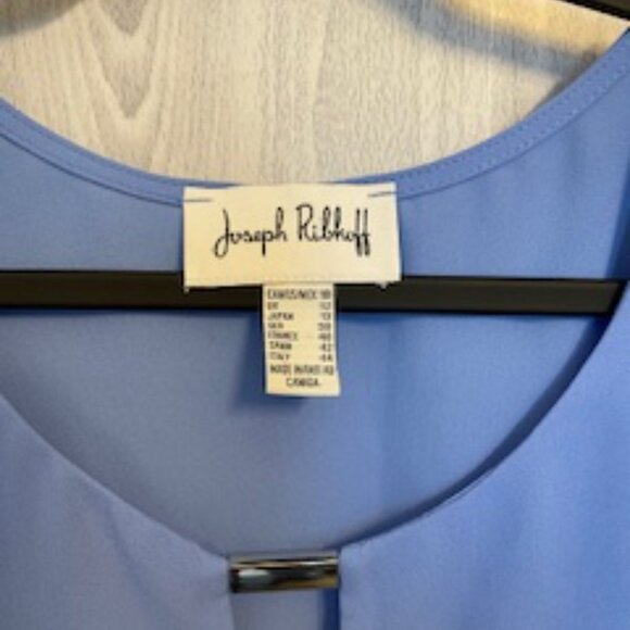 Joseph Ribkoff Chiffon Keyhole Neckline Double Layer Sleeveless Blouse Size 10 - Picture 7 of 9